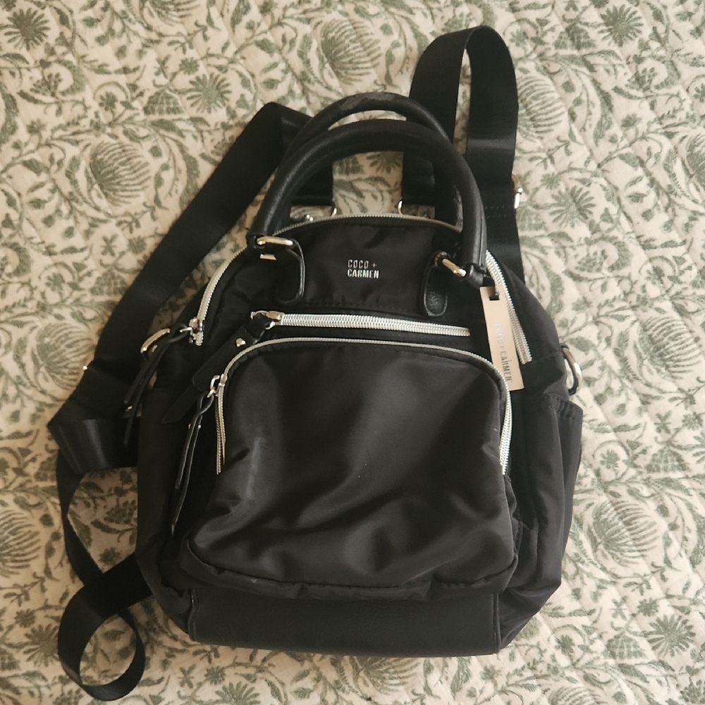 Coco + Carmen Black Mini Backpack